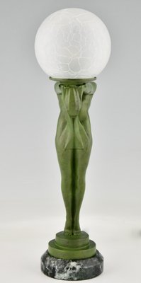 Art Deco Lamp of Standing Nude with Ball by Max Le Verrier, 1930s-KTN-1449759