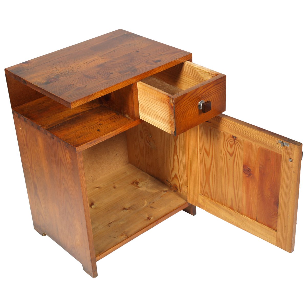 Art Deco Larch Tyrolean Nightstand, 1920s