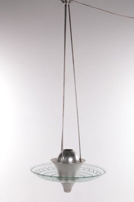 Art Deco Large Hanging Lamps with Cut Glass, England, 1930s, Set of 2-EZZ-1357387