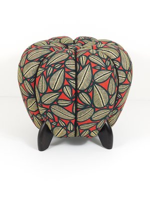 Art Deco Leaf Pattern Ottoman by Jindrich Halabala, 1930s-MWV-1784910