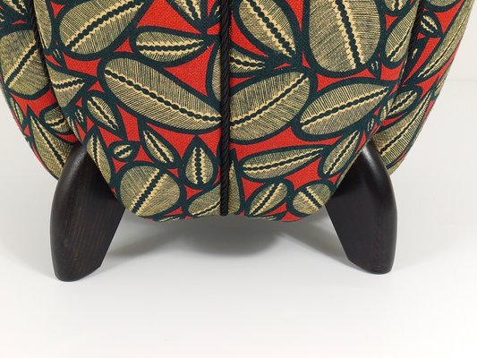 Art Deco Leaf Pattern Ottoman by Jindrich Halabala, 1930s-MWV-1784910