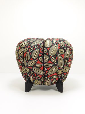 Art Deco Leaf Pattern Ottoman by Jindrich Halabala, 1930s-MWV-1784910