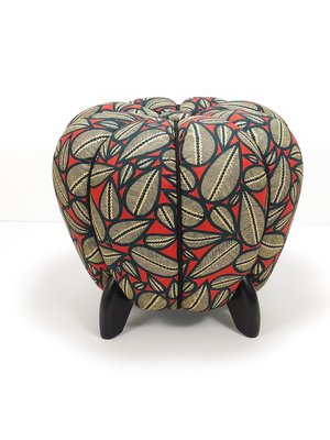 Art Deco Leaf Pattern Ottoman by Jindrich Halabala, 1930s-MWV-1784910