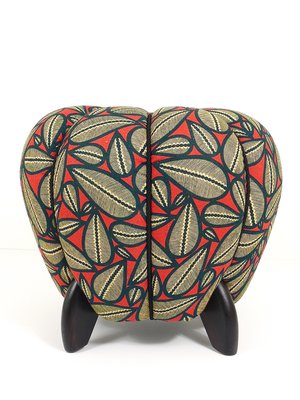 Art Deco Leaf Pattern Ottoman by Jindrich Halabala, 1930s-MWV-1784910