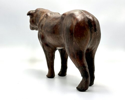 Art Deco Leather Bulldog Figure from Liberty London, 1920s-ZCY-1785596