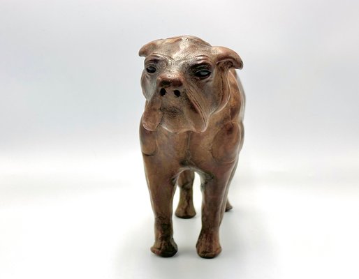 Art Deco Leather Bulldog Figure from Liberty London, 1920s-ZCY-1785596