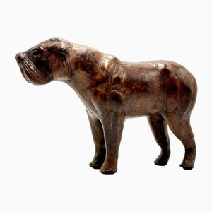 Art Deco Leather Bulldog Figure from Liberty London, 1920s-ZCY-1785596