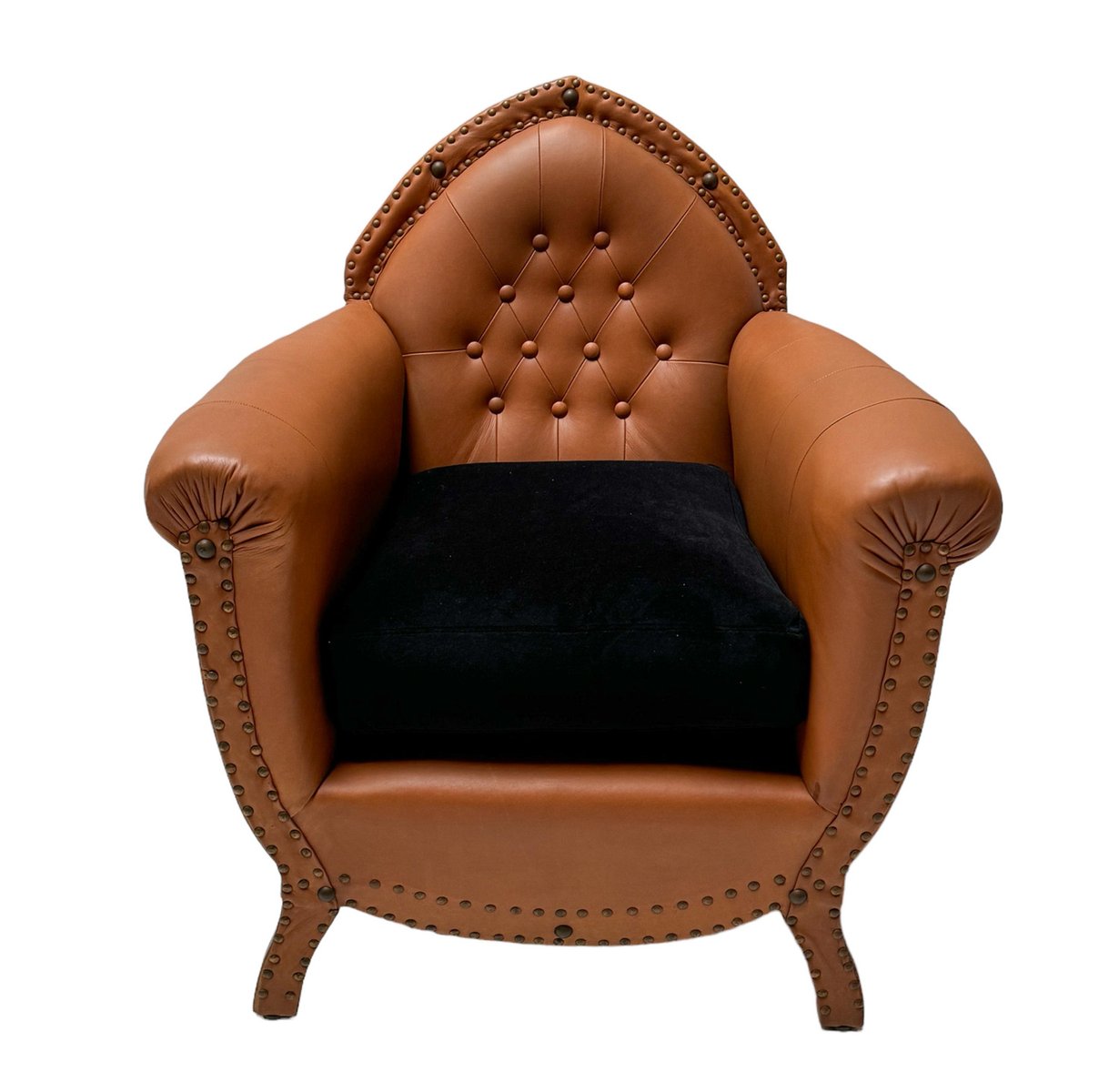 Art Deco Leather Club Chair, 1940s