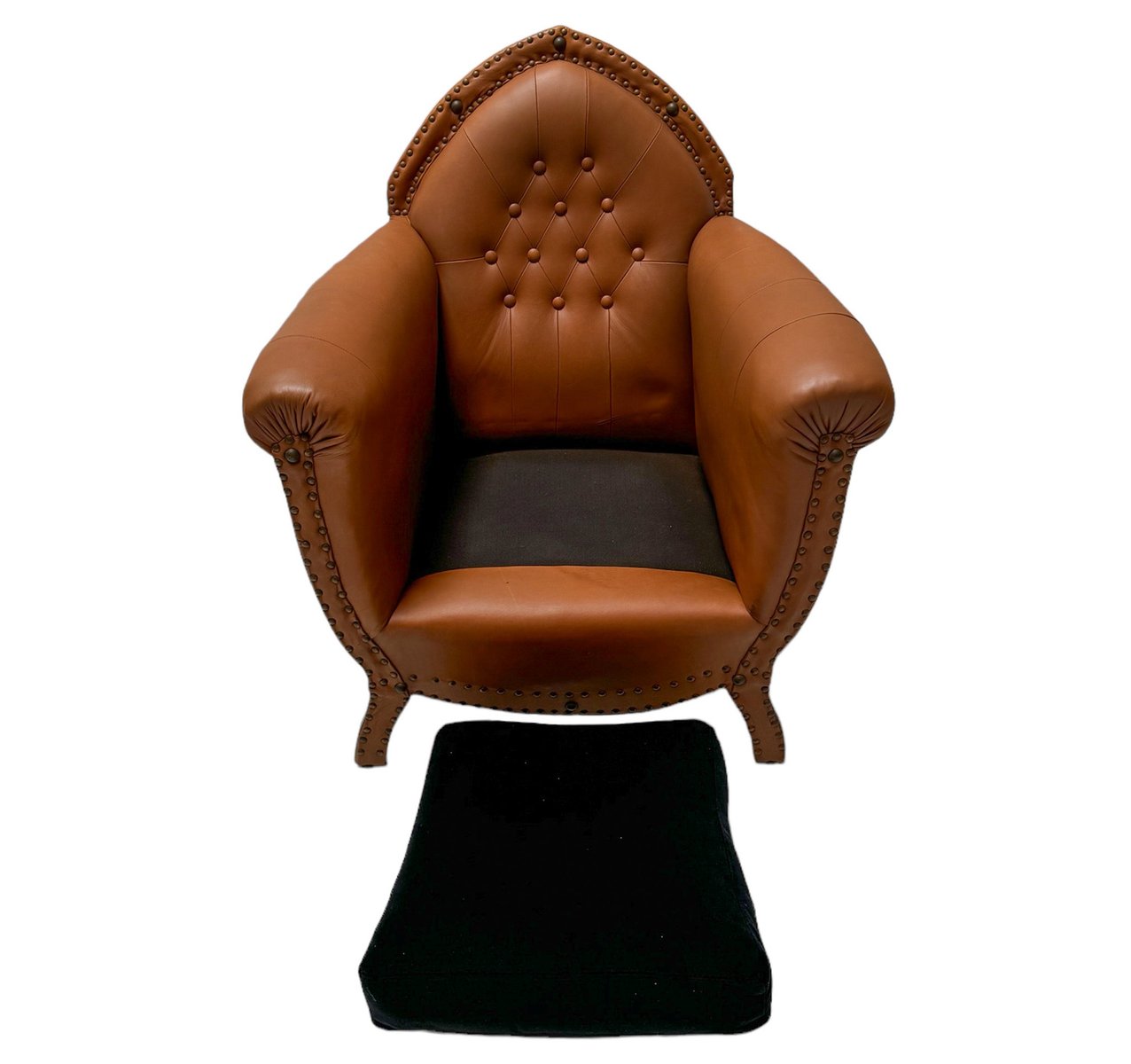 Art Deco Leather Club Chair, 1940s