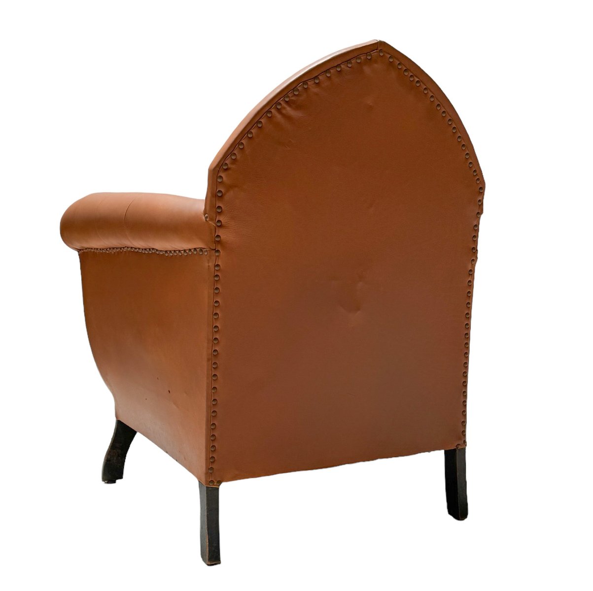 Art Deco Leather Club Chair, 1940s