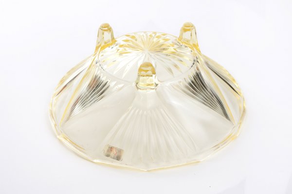 Art Deco Lemon-Yellow Glass Bowl, 1930s-FSD-1195797