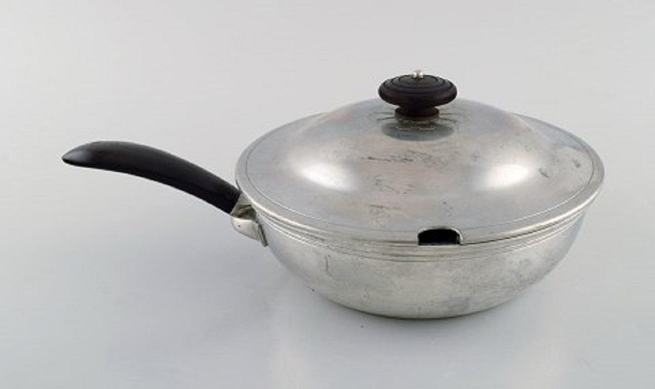 Art Deco Lidded Pan in Pewter from Just Andersen, Denmark, 1940s