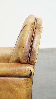 Art Deco Light Cognac Armchair in Leather-HPP-2024315