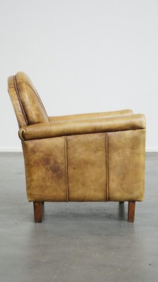 Art Deco Light Cognac Armchair in Leather-HPP-2024315