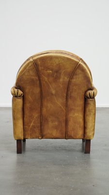 Art Deco Light Cognac Armchair in Leather-HPP-2024315