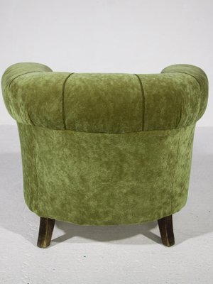 Art Deco Lounge Chairs in Green Olive Velvet Upholstery, Set of 2-KL-1315650