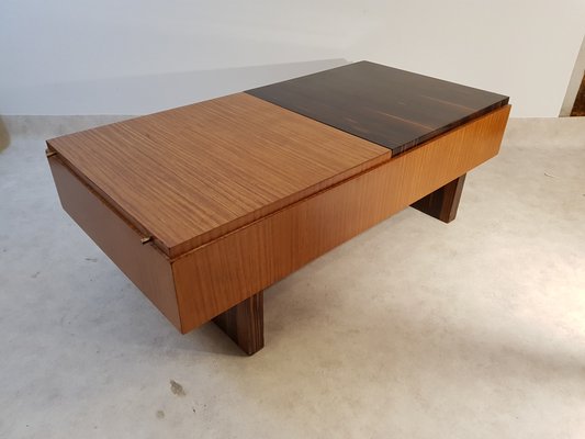 Art Deco Macassar Ebony and Palm Veneer Coffee Table, 1940s-DOA-573149