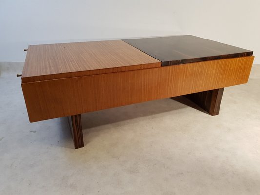 Art Deco Macassar Ebony and Palm Veneer Coffee Table, 1940s-DOA-573149