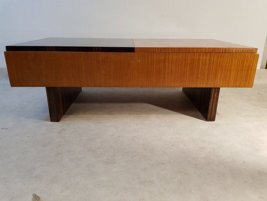 Art Deco Macassar Ebony and Palm Veneer Coffee Table, 1940s-DOA-573149