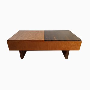 Art Deco Macassar Ebony and Palm Veneer Coffee Table, 1940s-DOA-573149