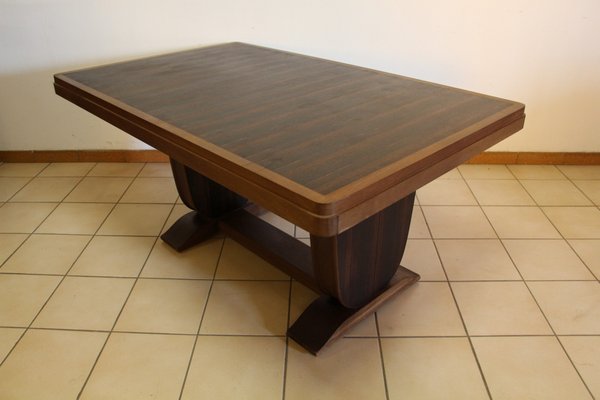 Art Deco Macassar Ebony Dining Table, 1930s-KMQ-605687