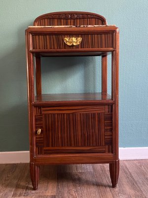 Art Deco Macassar Ebony Nightstand by Maison Bonjour et Cie, 1920s-TEB-706636