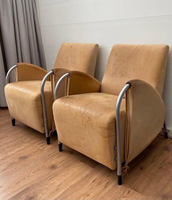 Art Deco Machine Age Style Armchairs by Jan Des Bouvrie for Gelderland, Set of 2-LL-1294786