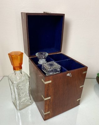 Art Deco Mahogany & Chrome Decanter Box, 1930-WZZ-1240660