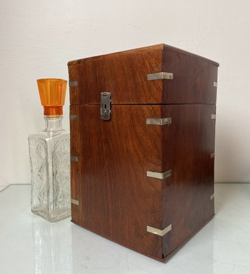 Art Deco Mahogany & Chrome Decanter Box, 1930-WZZ-1240660