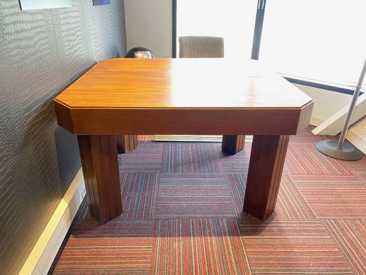 Art Deco Mahogany Dining Table by Henri Rappin, 1940s-SSK-699514