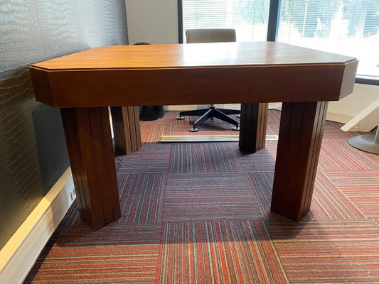 Art Deco Mahogany Dining Table by Henri Rappin, 1940s-SSK-699514