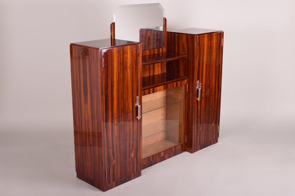 Art Deco Mahogany Sideboard with Mirror, France, 1920s-WHY-1780498