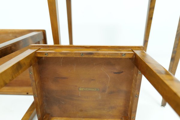 Art Deco Mahogany & Stained Birch Nesting Tables from NK Sweden, 1940s, Set of 3-UYK-1137602