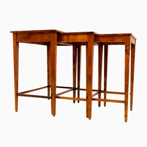 Art Deco Mahogany & Stained Birch Nesting Tables from NK Sweden, 1940s, Set of 3-UYK-1137602