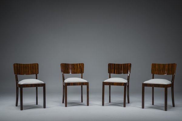 Art Deco Makassar Dining Chairs, 1930s, Set of 4-ZZH-1782068