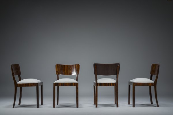 Art Deco Makassar Dining Chairs, 1930s, Set of 4-ZZH-1782068