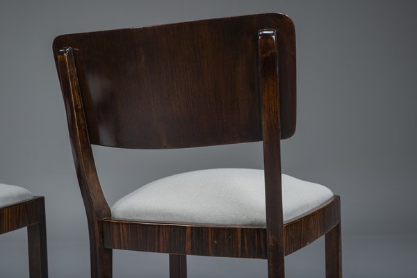 Art Deco Makassar Dining Chairs, 1930s, Set of 4-ZZH-1782068