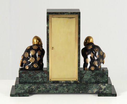 Art Deco Mantel Clock with Chinoiserie, 1920s-ZLE-2035036