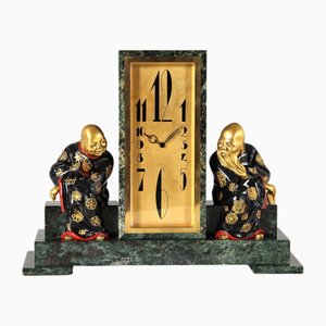 Art Deco Mantel Clock with Chinoiserie, 1920s-ZLE-2035036