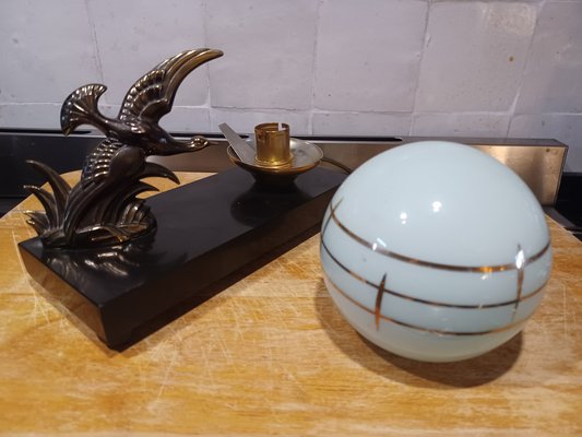 Art Deco Marble and Regulating Night Light, 1930s-ZQS-1742155