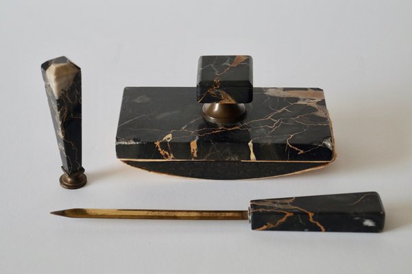 Art Deco Marble Desk Stationary Set by Jakob Maul, Germany, 1920s, Set of 10-DVX-1279792