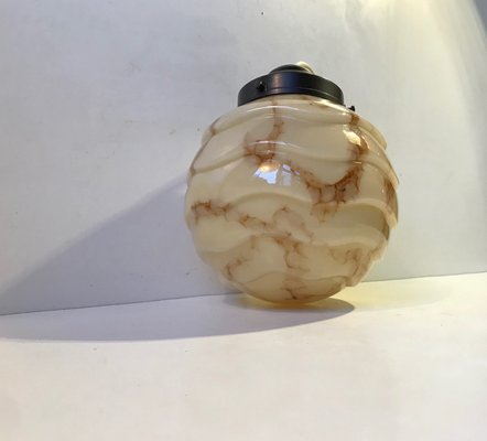 Art Deco Marble Glass & Bakelite Ceiling Lamp, 1920s-LCR-859833