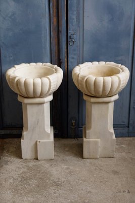 Art Deco Marble Planters, 1920s, Set of 2-GQ-110961