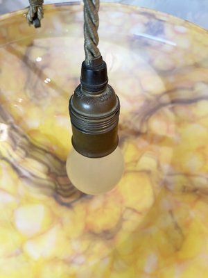 Art Deco Marbled Glass Ceiling Lamp, Germany, 1940s-PBW-1811894