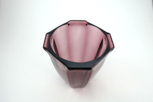 Art Deco Mauve Glass Vase by Rudolf Schrötter, 1930s