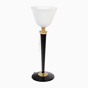 Art Deco Mazda Lamp in Beech and Brass-AYY-1495165