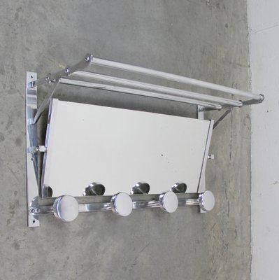 Art Deco Metal Coat Rack with Folding Mirror, 1930s-NE-1821922