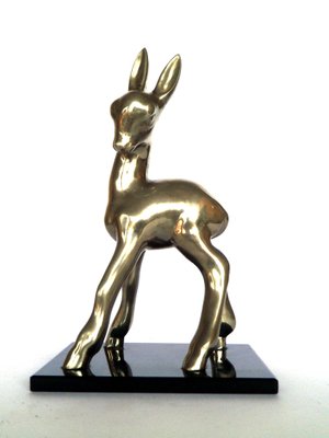 Art Deco Metal Fawn Figure, 1920s