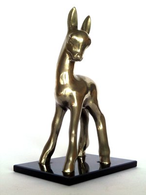 Art Deco Metal Fawn Figure, 1920s