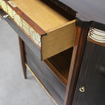 Art Decó Metal Marquetry Sideboard, 1920s-NE-1417450